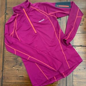 Marmot Womens Hot Pink Running 1/4 Zip Pullover Sz S